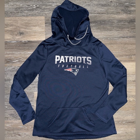 New England Patriots NFL Football Blue & White Hoodie - Size Large - Picture 1 of 7